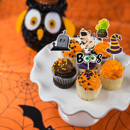 Paper Cake Decoration Plate Halloween Design & twelve piece printed Set