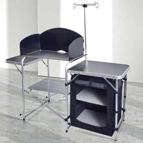 Aluminium Alloy foldable Outdoor Kitchenette durable black PC