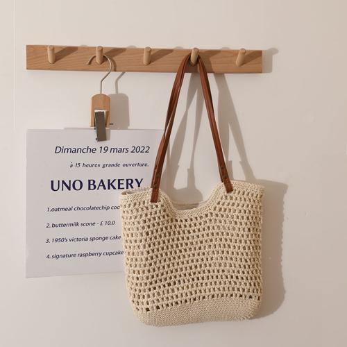 Cotton Cord Easy Matching Woven Shoulder Bag large capacity & hollow PC