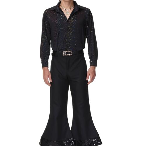 Polyester Men Halloween Cosplay Costume Halloween Design & two piece black Set