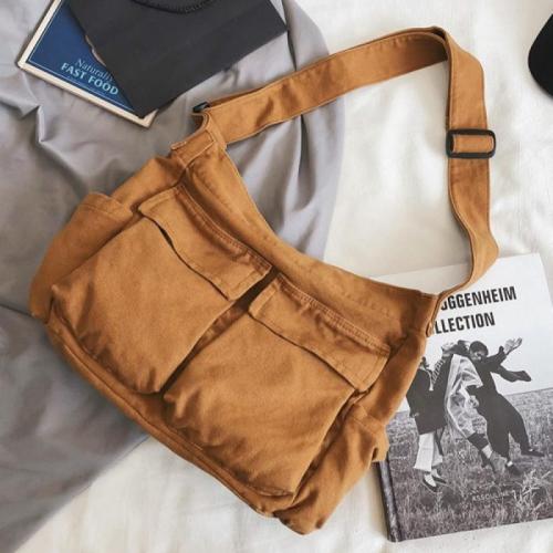 Canvas Easy Matching Crossbody Bag large capacity Solid PC