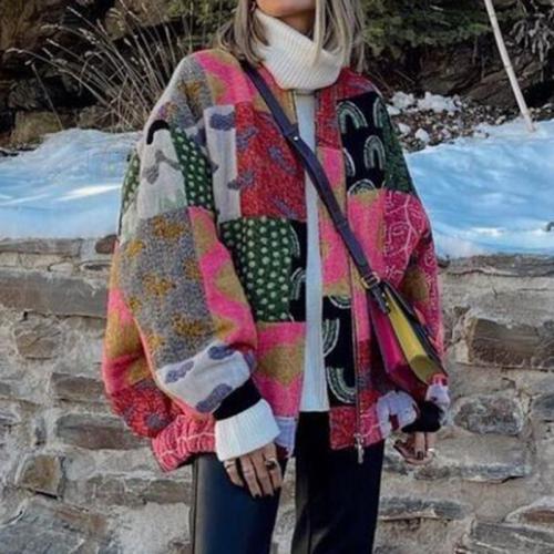 Polyester Slim Sweater Coat & thermal knitted Solid multi-colored PC