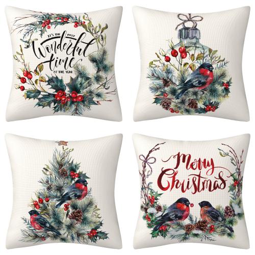 Polyester Throw Pillow Covers durable & christmas design printed PC