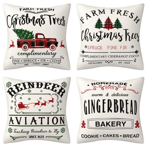 Polyester Throw Pillow Covers durable & christmas design printed PC