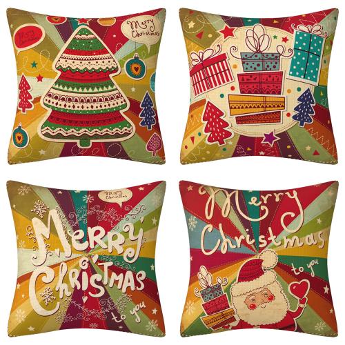 Polyester Throw Pillow Covers durable & christmas design printed PC