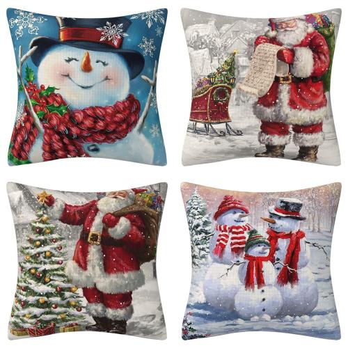 Polyester Throw Pillow Covers durable & christmas design printed PC