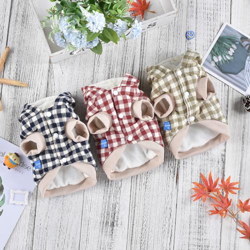 Polyester Pet Dog Clothing & breathable plaid PC