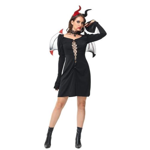 Polyester Women Halloween Cosplay Costume Halloween Design necklace black PC