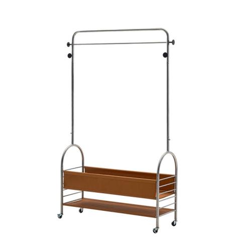 Stainless Steel Clothes Hanger for storage & with caster Leather PC