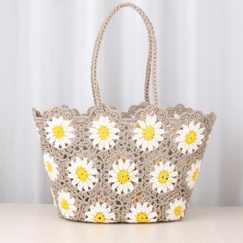 Cotton Handbag large capacity & hollow floral PC