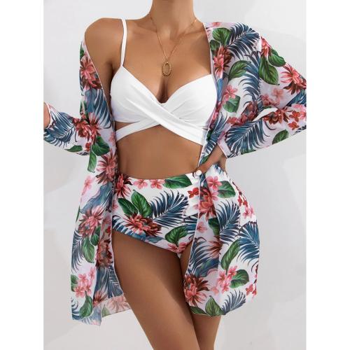 Spandex & Polyester Tankinis Set & three piece & padded printed Set