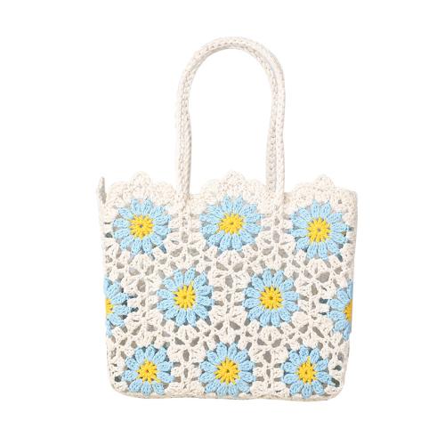 Cotton Handbag large capacity & hollow floral PC