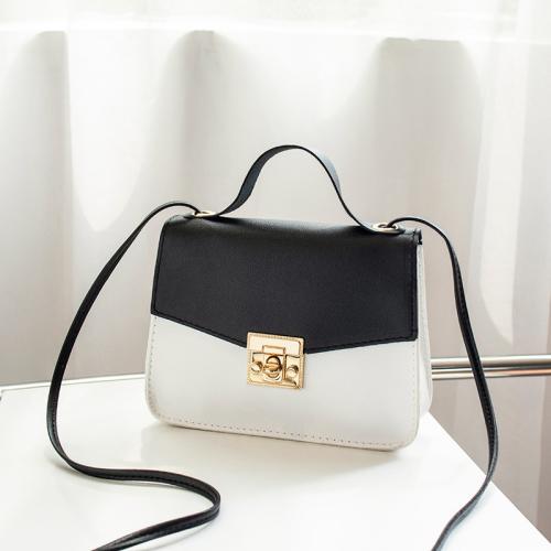 PU Leather Box Bag Handbag soft surface & attached with hanging strap Solid PC