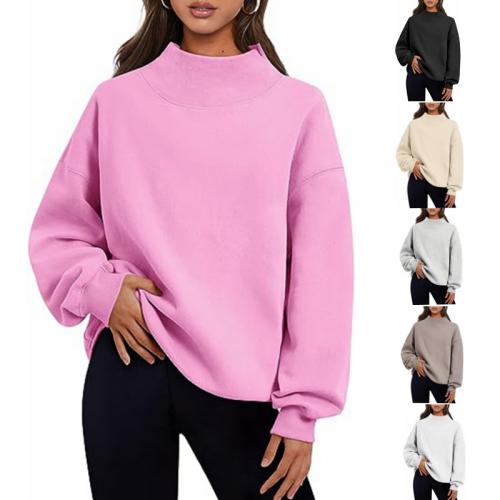 Cotton Women Sweatshirts & loose Solid PC