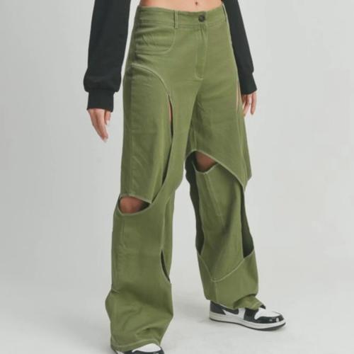 Polyester Women Long Trousers & loose & hollow PC