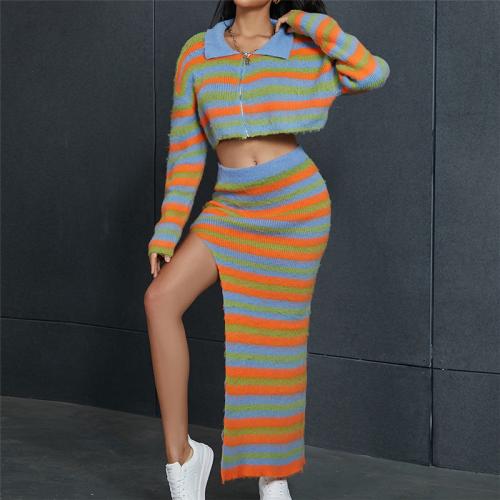 Polyester Women Cardigan  striped PC
