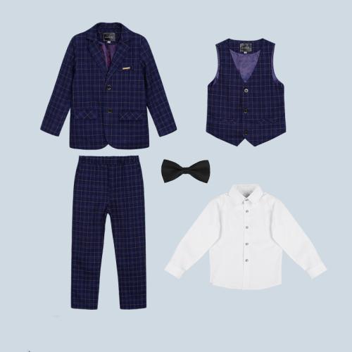 Viskose & Polyester Junge Freizeit Anzug, Plaid, mehr Farben zur Auswahl,  Festgelegt