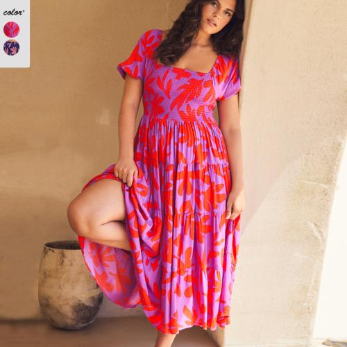 Polyester Slim & High Waist One-piece Dress printed Solid PC