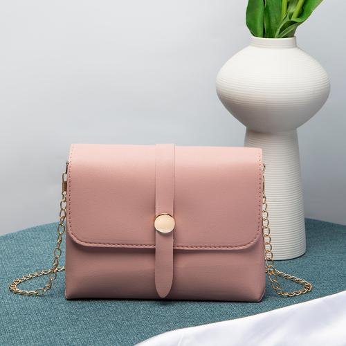 PU Leather Box Bag Shoulder Bag with chain & soft surface Solid PC