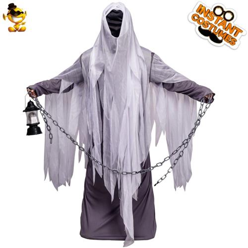 Polyester Men Halloween Cosplay Costume Halloween Design gray : PC