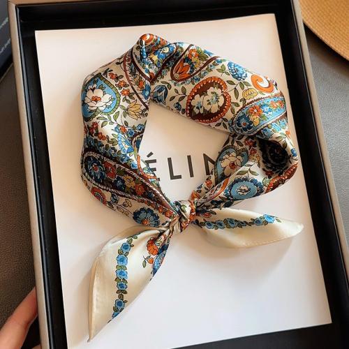 Natural Silk Silk Scarf breathable printed floral multi-colored PC