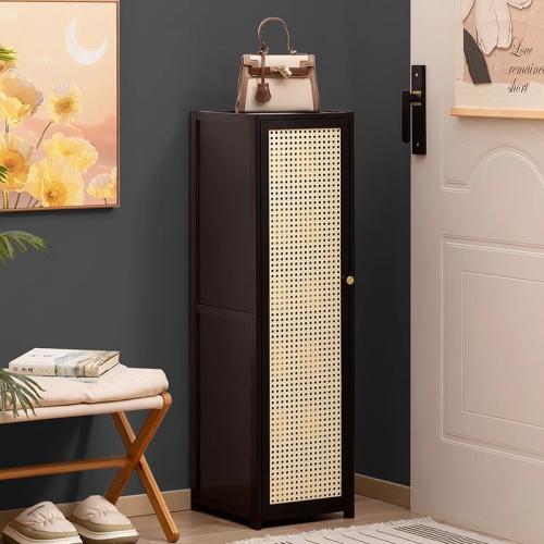 Moso Bamboo & Engineering Plastics Multilayer Storage Cabinet dustproof black PC