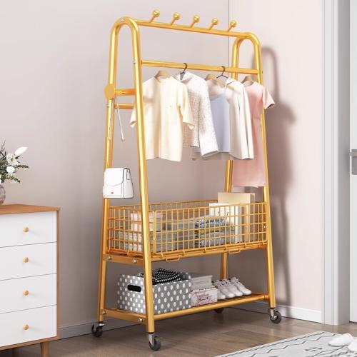 Carbon Steel Multifunction Clothes Hanging Rack with caster PC