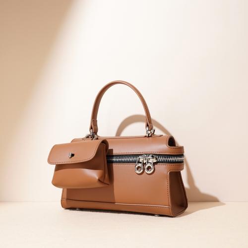 Cowhide Handbag attached with hanging strap Polyester Cotton Solid PC