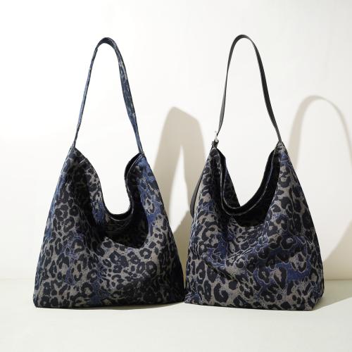 Polyesterová bavlna & Denim Taška přes rameno Leopard Blu kus