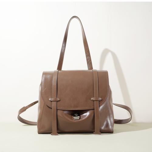 Polyester Cotton & Cowhide Backpack soft surface Solid PC