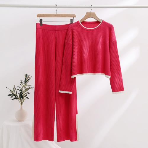 Cotton Women Casual Set two piece & loose Long Trousers & top : Set