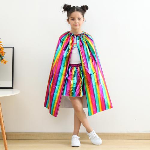 Polyester Children Cloak Halloween Design & loose printed striped PC