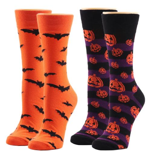 Spandex & Cotton Men Knee Socks Halloween Design & flexible & thermal printed Pair