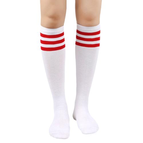 Polyester and Cotton Women Knee Socks flexible & thermal striped Pair