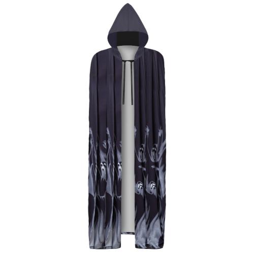 Polyester Cloak Halloween Design & loose printed black PC