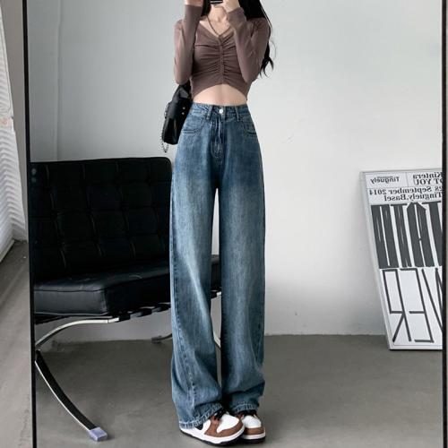 Cotton Slim & High Waist Women Jeans patchwork Solid PC