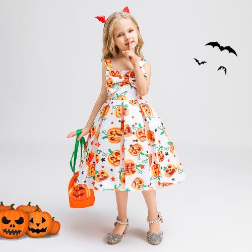 Polyester Children Halloween Cosplay Costume Halloween Design & Cute bag & hat printed Set