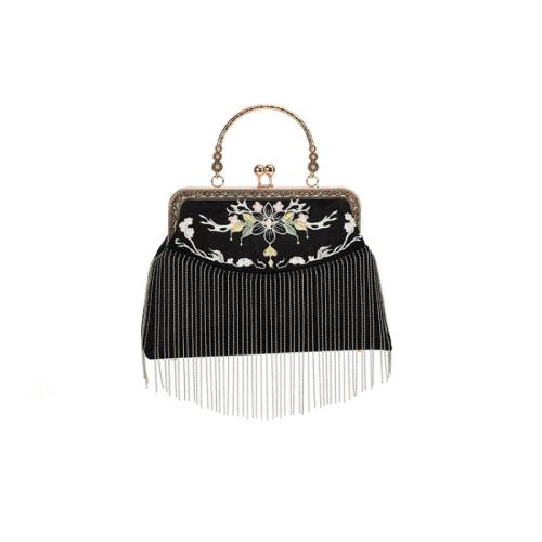Polyester Easy Matching Handbag floral black PC
