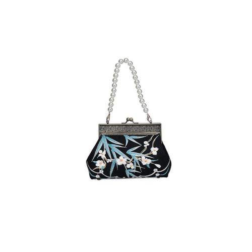 Polyester Easy Matching Handbag floral black PC