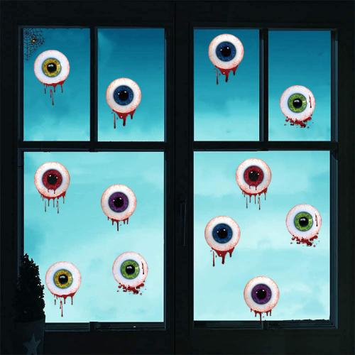 PVC Waterproof Wall Stickers Halloween Design printed eyes multi-colored PC