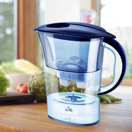 Polystyrene Water Filter Pot dustproof & large capacity & antibacterial Activated Charcoal deep blue PC