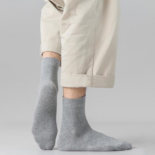 Cotton Men Knee Socks deodorant & sweat absorption Cotton stretchable Solid : Pair