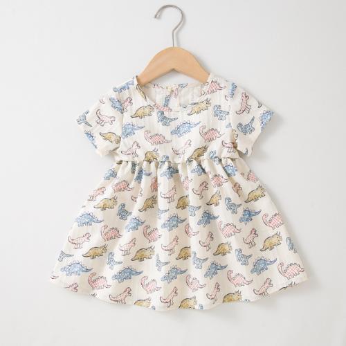 Cotton High Waist Girl One-piece Dress Others PC