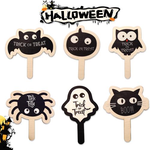 Madera Halloween Props, impreso, diferente color y patrón de elección, 10PCs/Mucho, Mucho