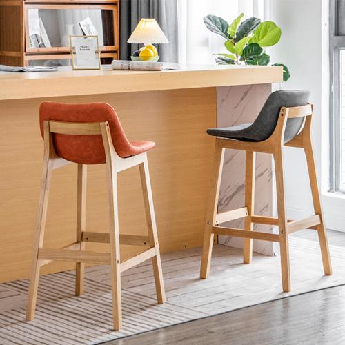 Sponge & Solid Wood & PU Leather Waterproof Bar Stool durable Solid PC
