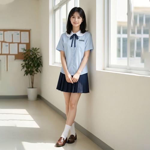 Polyester Plus Size Two-Piece Dress Set blue Set