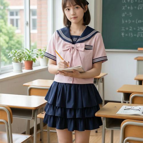 Polyester Zweiteiliges Kleid Set, blau und rosa,  Festgelegt