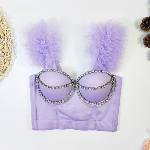 Polyester Camisole & skinny printed purple PC