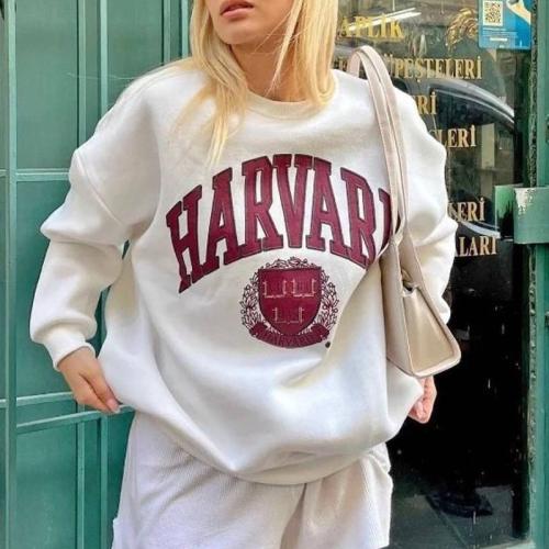Polyester Women Sweatshirts & loose letter PC