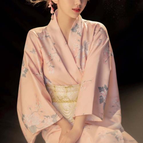Polyester Kimono kostuum set Afgedrukt veelkleurig : stuk